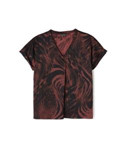 Блузка Tornado MART MIX с изображением птички-скакуна, цвет Bordeaux