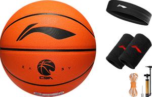 LINING Баскетбольный мяч CBA Collection PU оранжевый black размер 7 тренировочный unisex