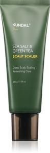 Скраб для скалера с морской солью и зеленым чаем для глубокого очищения кожи головы, средство для стимуляции роста волос Kundal, 200 гр