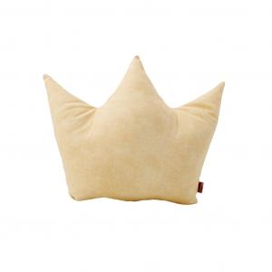 POWER INN Подушка-корона, большая, ок. 42x35см | универсальная декоративная подушка | уютная диванная подушка | Мягкая подушка для сна и сна | 100% хлопок, 100% наполнитель премиум-класса (светло-желтый узор).
