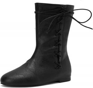 Женские ретро-ботильоны DEERBUNNY с шнуровкой на плоской подошве, Black