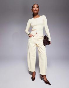 Джинсы River Island Petite barrel в желтом цвете