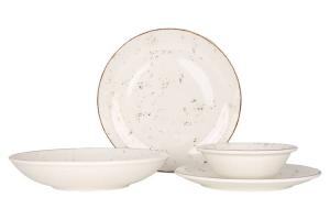 Набор столовых приборов Bonna Grain - 24 teilig, белый - фарфор - высота: 2 см