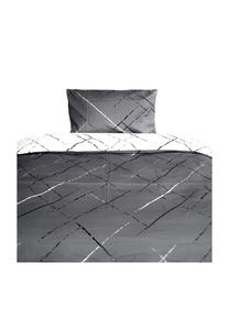 Современное постельное бельё на молнии с дизайном Reflection Cofi, серое 135 x 200 см