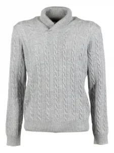 Свитер фактурной вязки Moorer, серый