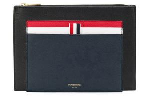 THOM BROWNE Кожаная сумка-клатч мужская синяя