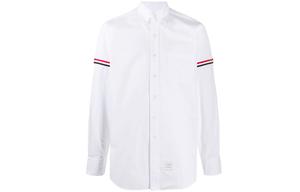 Рубашка с полосками Rwb на пуговицах THOM BROWNE, белая