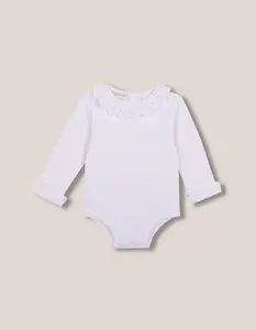 Детское боди с длинным рукавом и воротником-стойкой Gocco, белый