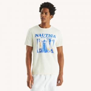 Футболка с рисунком мужского клуба серфинга Nautica, цвет coconut sorbet 11-0608tcx