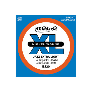 Струны для электрогитары D'Addario EJ20 с никелевой обмоткой Jazz Extra Light