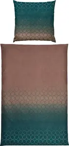 Постельное белье коричнево-петроль 1x 155x200 см + 1x 80x80 см Erwin Müller