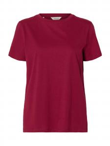 SELECTED Футболка 'SLFMYESSENTIAL' в цвете Berry