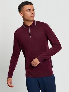 Мерино поло из шерсти Regular Fit вязаное Ben Sherman, Dark Wine