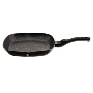 Сковорода-гриль с мраморной поверхностью, 28 см, черно-серебристая, коллекция BERLINGERHAUS, BH-1846 Berlinger Haus