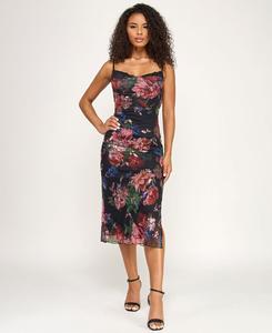 Детское платье с вырезом сердечко и сетчатой отделкой, украшенное пайетками KATIA RAE, Black multi