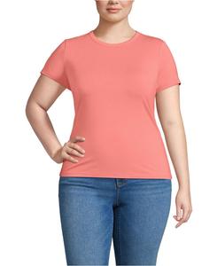 Футболка с коротким рукавом и круглым вырезом, большого размера Lands' End, Coral clay
