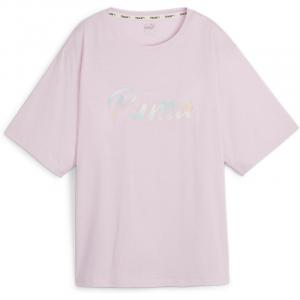 Футболка бойфренда с изображением животных-ремиксов Puma, цвет grape mist