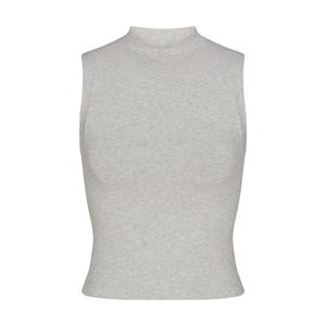 Модельный топ с горловиной SKIMS Cotton Jersey, цвет Light Heather Grey