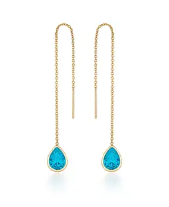 Серьги-Подвески с кристаллами весом всего 18 карат Ettika, aqua