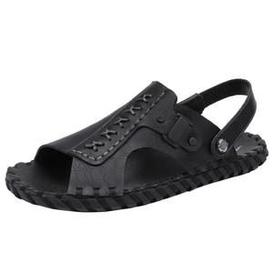 Сандалии для улицы премиум-класса с резиновой подошвой, противоскользящие, для повседневной носки, с одним ремешком Mulinsen, Black