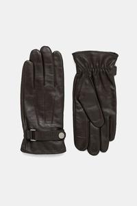 Кожаные перчатки Calvin Klein, коричневый