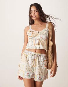 Пляжный топ с принтом в стиле пэчворк, многоцветный Aray