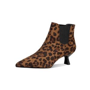 JESSICA SOPHIA Женские ботинки на каблуке 4,5 см с леопардовым принтом на флисовой подкладке, цвет Leopard Print (Fleece-Lined)