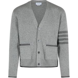 Кардиган с четырьмя полосками THOM BROWNE, серый