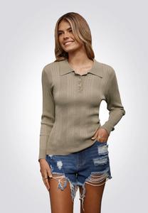 Поло COLLARED Cupshe, светло-коричневый