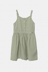 Платье из льняной смеси для детей Guess, зеленый