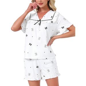 Женский пижамный комплект с рюшами и принтом Inspire Chic, Gray