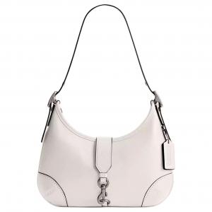 Кожаная сумка-хобо Hamptons через плечо большая женская меловая белая COACH
