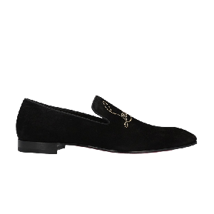 Кроссовки Christian Louboutin Dandelion Strass Flat Veau Velours GG 'Black', черный