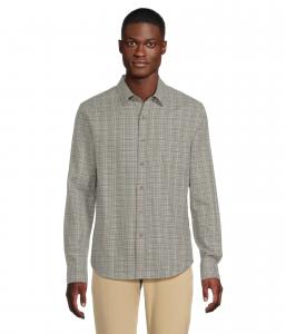Рубашка Vince Highclere Plaid Separate Placket Long Sleeve Shirt, цвет Pistachio Combo