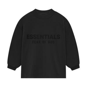 Футболка Fear of God Essentials Kids Long-Sleeve T-Shirt, черный