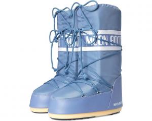 Зимние сапоги Moon Boot с логотипом на толстой подошве, серо-синий