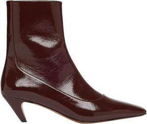 Женские ботильоны с зауженным носком, с каблуком-«кис», модные осенние ботинки с боковой молнией, каблук 2 дюйма, короткие ботинки NSZPD, Burgundy