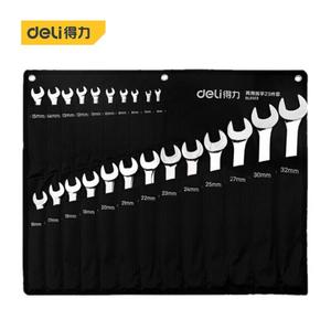 Набор двусторонних ключей профессионального уровня Deli, набор двойных тупиковых ключей, набор из 23 предметов, 6–32 мм, DL0123
