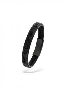 s.Oliver Кожаный браслет черного цвета