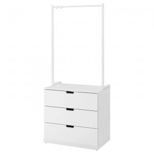 Комод с 3 ящиками NORDLI IKEA, 80x192 см, белый