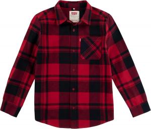 Рубашка Levi's для мальчиков с длинным рукавом и одним карманом на пуговицах, Black/Red
