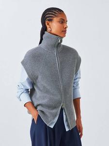 Безрукавка на молнии из ребристого трикотажа John Lewis