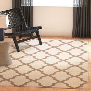 Ковер ручной работы SAFAVIEH, 366 x 549 см, Cambridge Collection Ivory/Beige CAM121P с узором решетка из премиальной шерсти