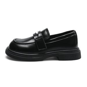 Детские кожаные туфли с низкой посадкой, легкие и амортизирующие, с защитой от ударов ST&SAT, черный