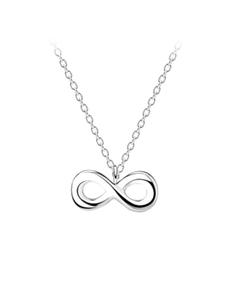 Alexander York Колье с подвеской в виде символа бесконечности из серебра 925 пробы, комплект из двух серебряных элементов