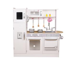 Деревянная кухня для детей, современная, большая и современная + посуда. MINEXO