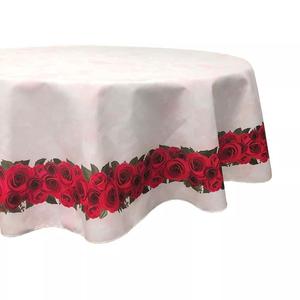 Круглая скатерть, 100% полиэстер, круглая 60 дюймов, текстурированная окантовка в виде гирлянды на день Святого Валентина