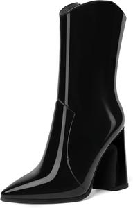 Женские ультрамодные ботильоны MODENCOCO на высоком каблуке с острым носком, молнией снаружи, стильные для путешествий, каблук 4 дюйма, Black