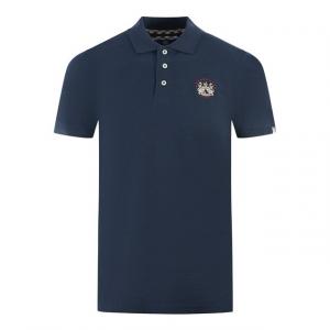 Рубашка-Поло морского цвета с гербом London Aquascutum, синий