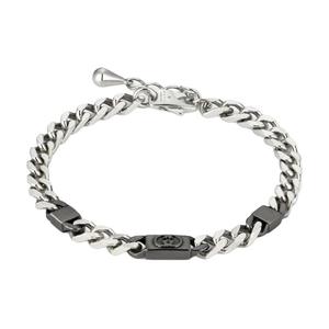 Браслеты из стерлингового серебра 925 пробы для мужчин, темный рутений GUCCI, Dark Ruthenium